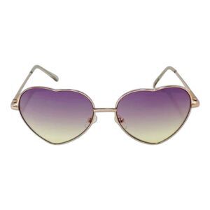 6110 | Purple/Yellow Two Tone Lens Heart Sunglasses
